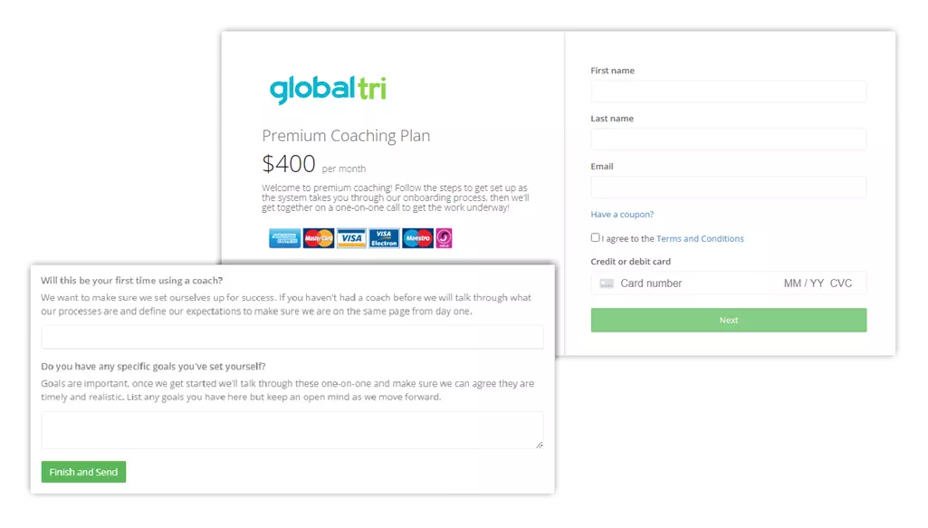 Coaching signup and forms